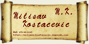 Milisav Kostačević vizit kartica